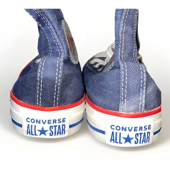 Converse Chuck Taylor Sz 6 Men / 8 Women Blue Denim Heart Love All Stars Hi Top - Picture 12 of 12
